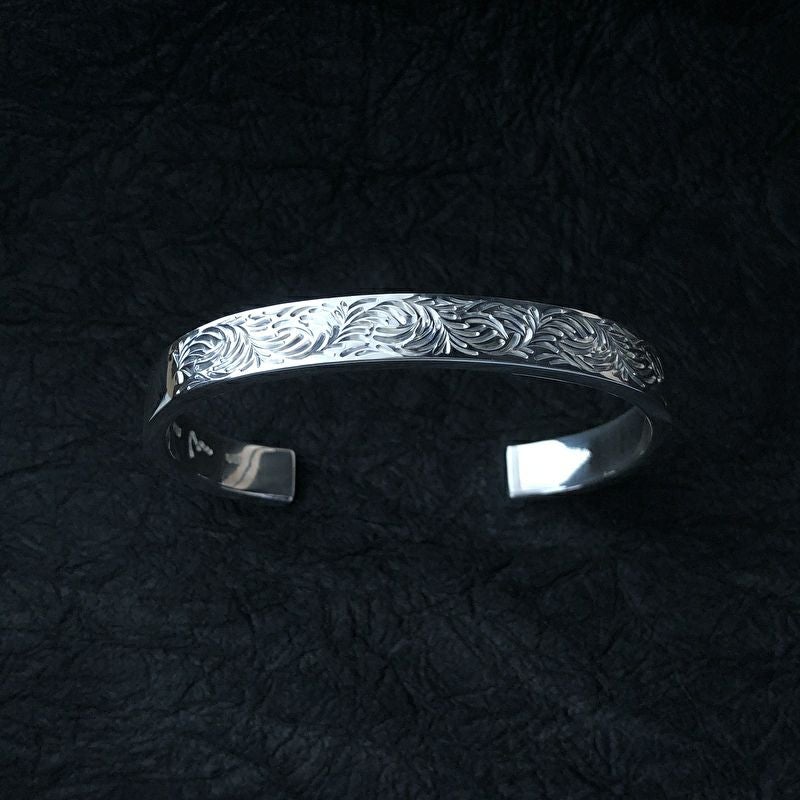 ichi シルバー925 バラ彫刻 カフバングル bangle | ichi{% category.comment_1 %}
